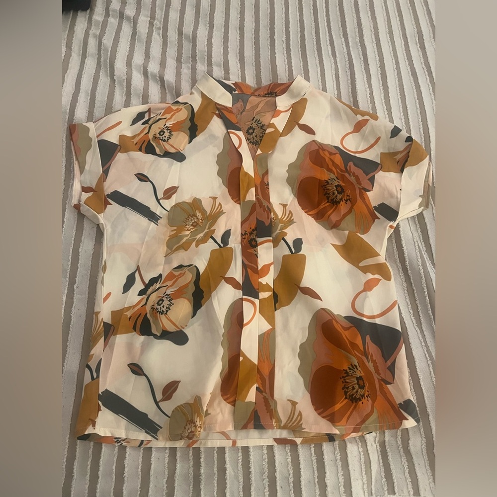 Floral Button-Up Blouse